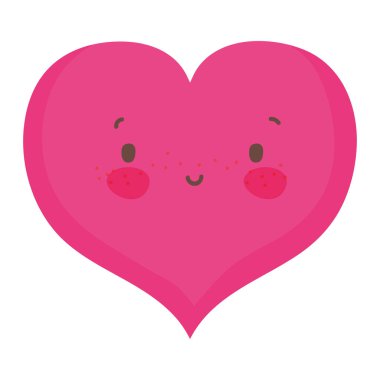 İzole kalp karikatürü tasarım vektör çizimi