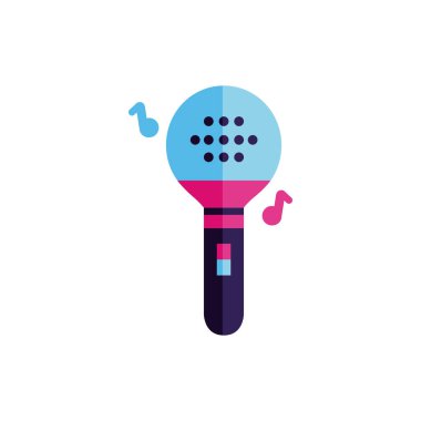 Isolated music microphone icon flat vector design