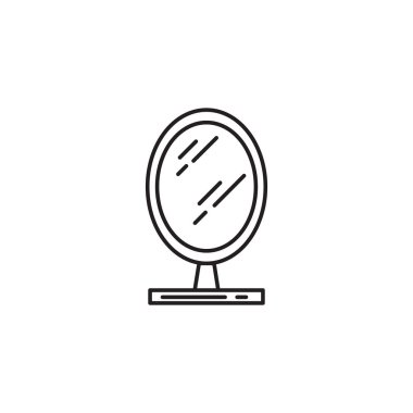 ayna kozmetik aksesuar düz simgesi