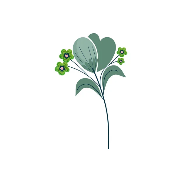 Άνθη βλαστοί φύλλα πέταλα φύση διακόσμηση εικονίδιο — Διανυσματικό Αρχείο