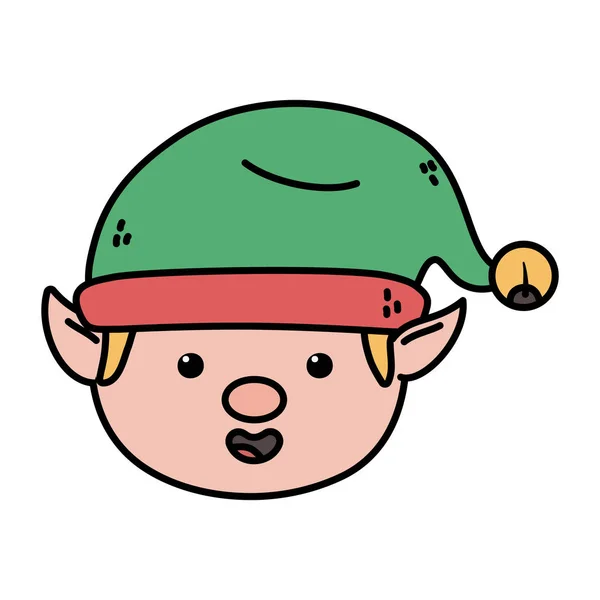 Cabeça ajudante com decoração chapéu feliz natal — Vetor de Stock