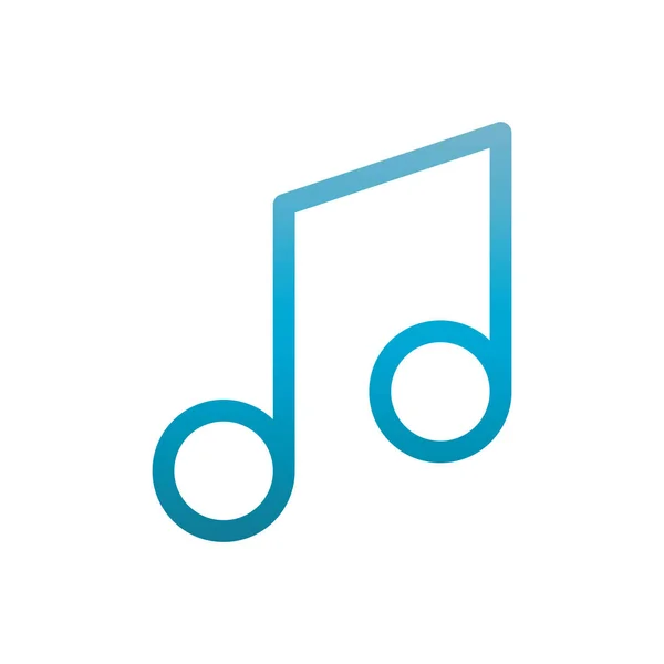 Music note user interface blue gradient — Image vectorielle