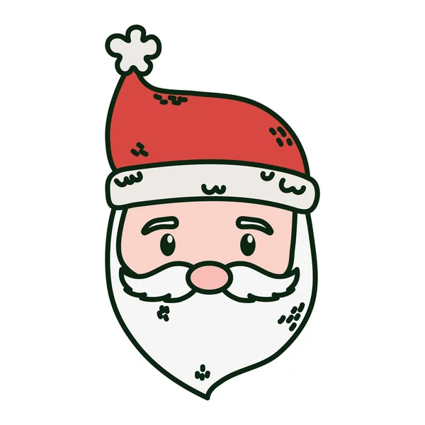 Santa claus face character merry christmas — Stockvektor
