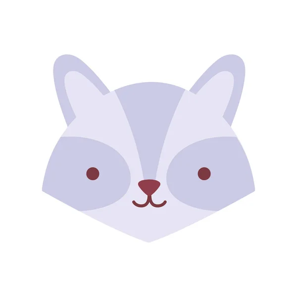 Funny cute raccoon little head animal cartoon — Vector de stock