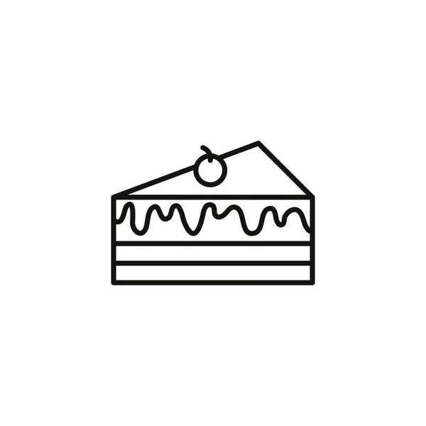Piece cake fruit sweet and candies icon line — Archivo Imágenes Vectoriales