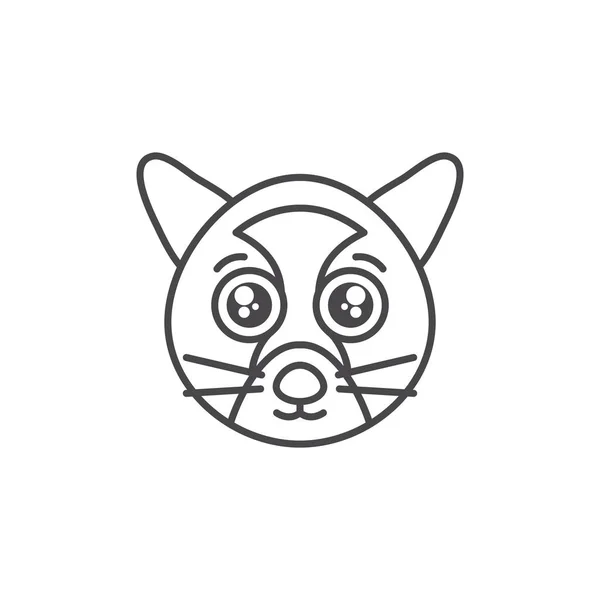 Cute wild animal line style icon —  Vetores de Stock
