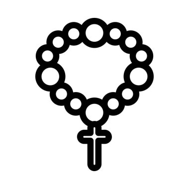 Isolated rosary with cross vector design