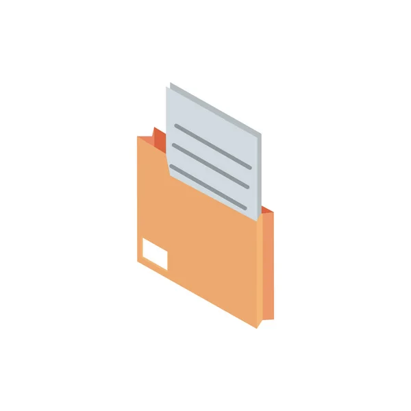 Folder paper correspondence postal mail isometric — Image vectorielle
