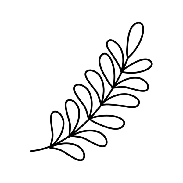 Branch leaves foliage icon line style — Stockvektor