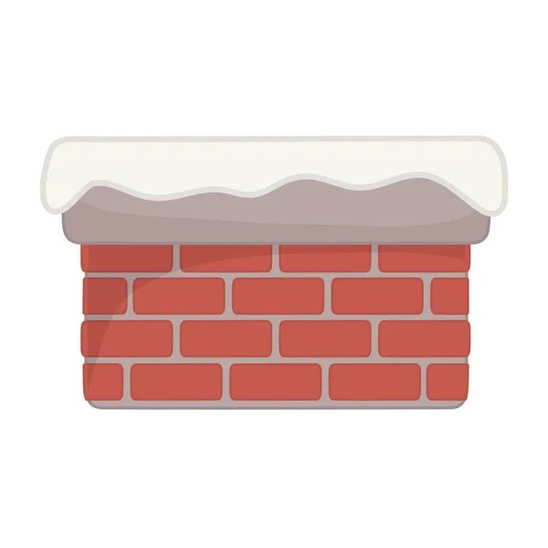Chimney with snow in border on white background — стоковый вектор