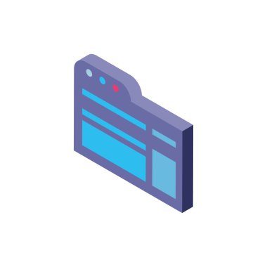 Digital website isometric icon vector design