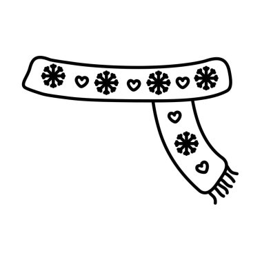 Kar taneli eşarp kalp dekorasyonu mutlu noel tarzı