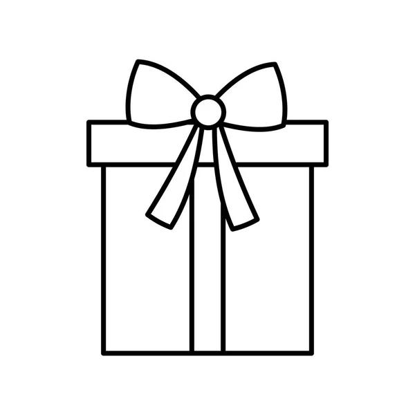 Wrapped gift box decoration party icon thick line — стоковый вектор