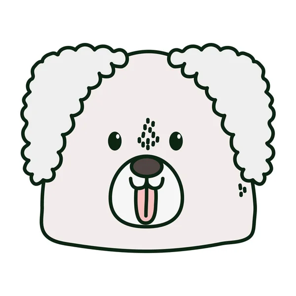 Cute dog head tongue out on white background — Stock vektor