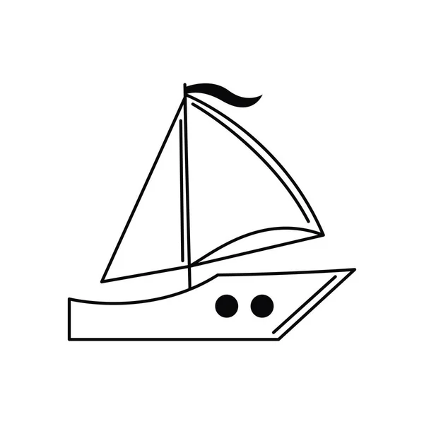 Sailing boat transport vacation travel icon — Stock Vector