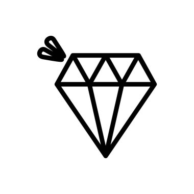 Beyaz arka plan kalınlığında elmas mücevher simgesi