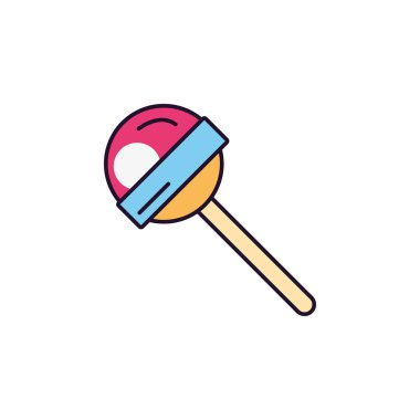 Lolipop tatlı ve şeker ikonu satırı doldur