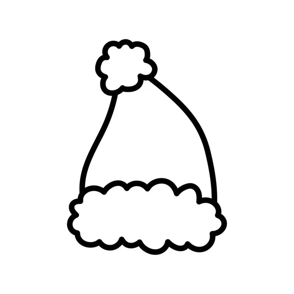 Chapeau de santa icône de coiffure accessoire ligne épaisse — Image vectorielle