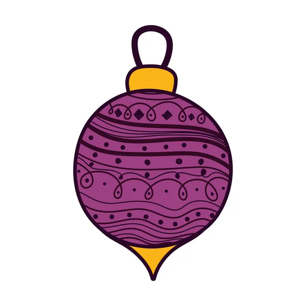 Feliz fiesta de Navidad bola decorativa — Vector de stock