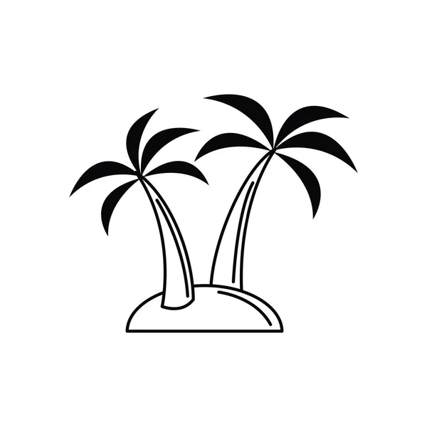 Palm trees vacation travel icon — Stock Vector