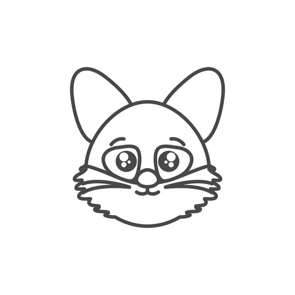 Cute chipmunk woodland animal line style icon — Stock vektor