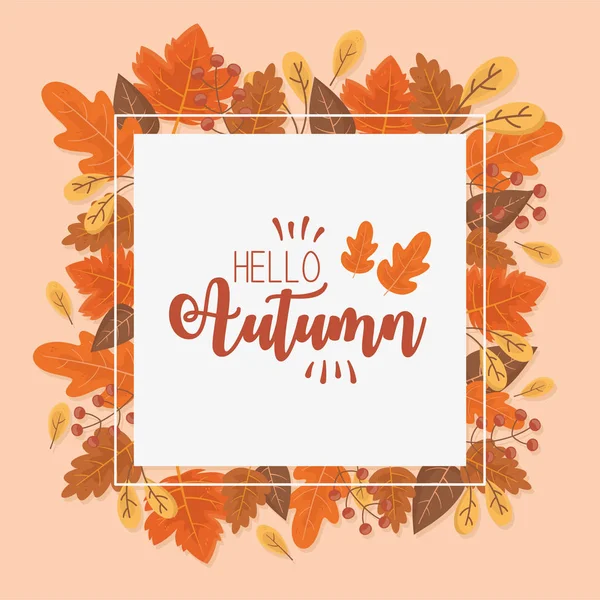 Bonjour bannière d'automne design de saison — Image vectorielle