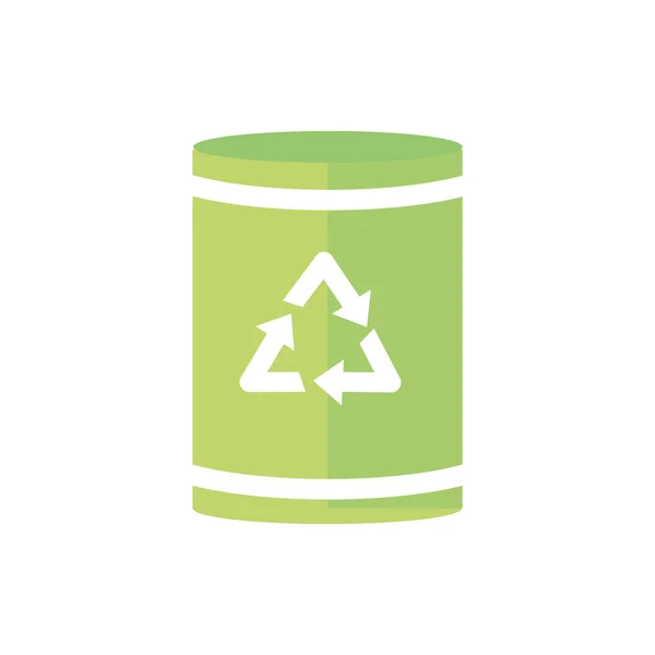 Bin garbage recycle green energy icon — Stock Vector