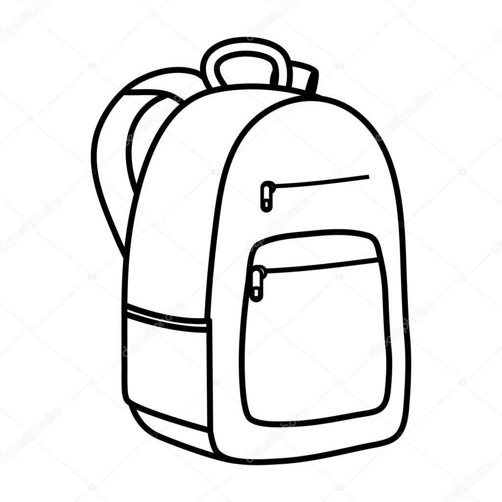 schoolbag education supply isolated icon
