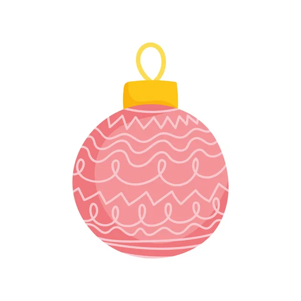 Las navidades festejan la bola decorativa rosa — Vector de stock