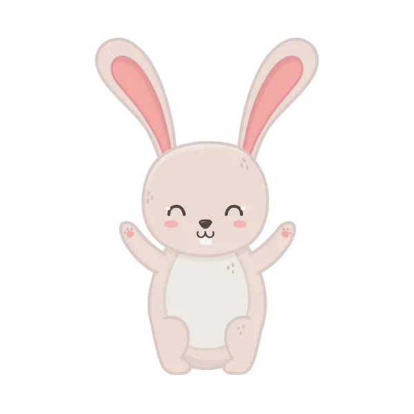 Śmieszne słodkie królik mało zwierzę kreskówka — Wektor stockowy