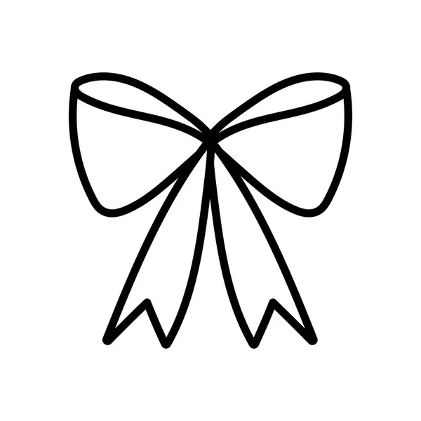 Gift bow decoration ornament icon thick line — Image vectorielle