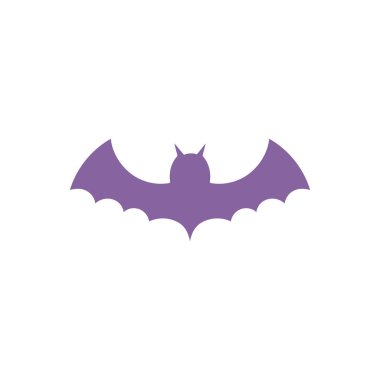 purple bat open wings on white background
