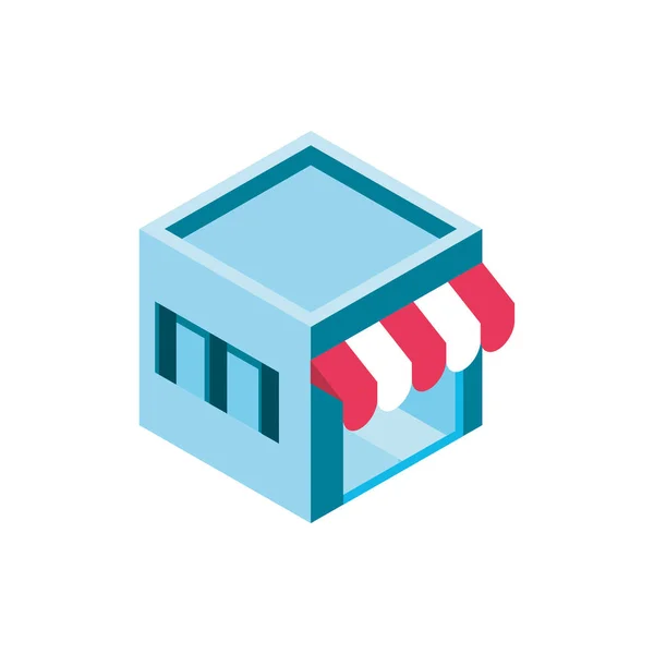 Market online shopping isometric icon — стоковый вектор