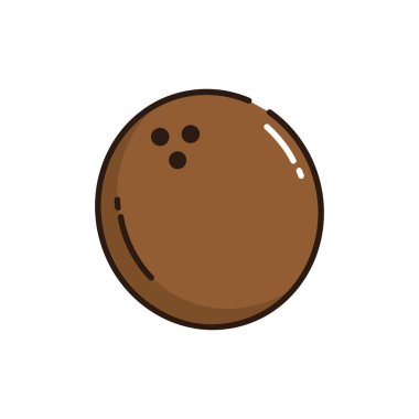 İzole edilmiş hindistan cevizi ikonu doldurma vektör tasarımı