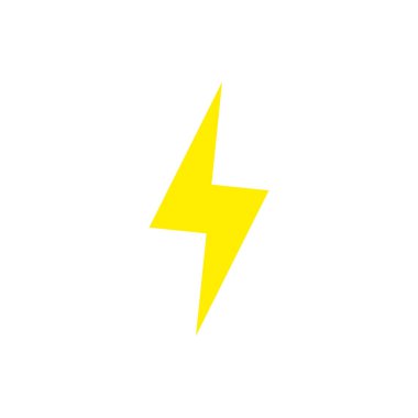 İzole gök gürültüsü simgesi düz vektör tasarımı