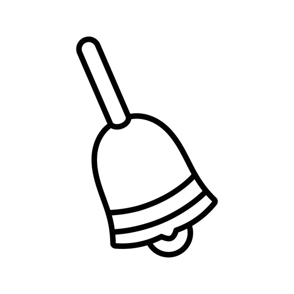 Bell jingle object icon on white background thick line — ストックベクタ