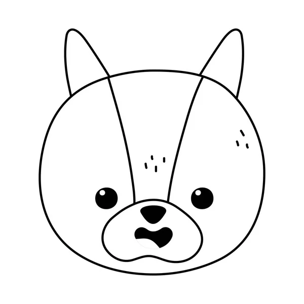 Cute squirrel head animal on white background thick line — Stock vektor