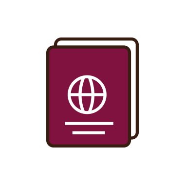 Isolated passport line and fill vector design