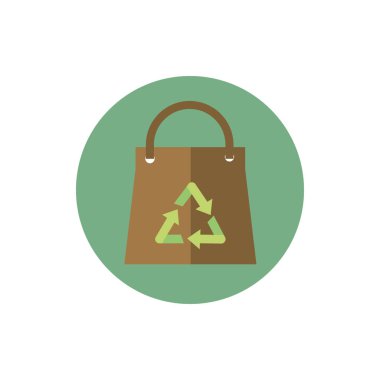 paper shopping bag recycle green energy block icon