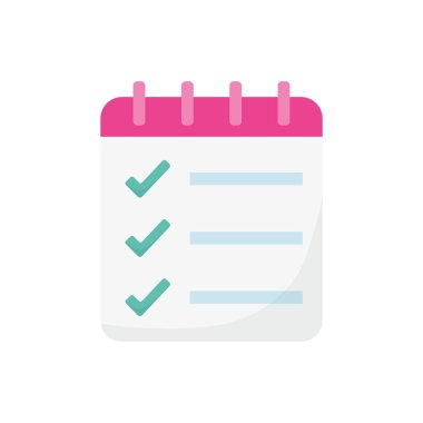 list check mark notepad spiral icon
