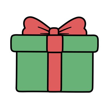 Kırmızı ve yeşil paketlenmiş hediye kutusu dekorasyonu Mutlu Noeller