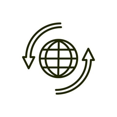 world recycle environment ecology line and fill