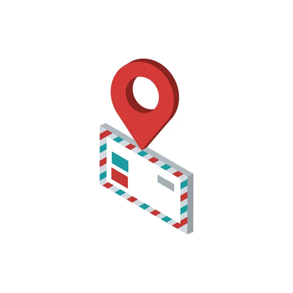 Pointer location envelope correspondence postal mail isometric — Stockvector