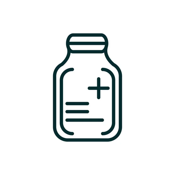 Pharmacy bottle medicine equipment medical icon line — 图库矢量图片