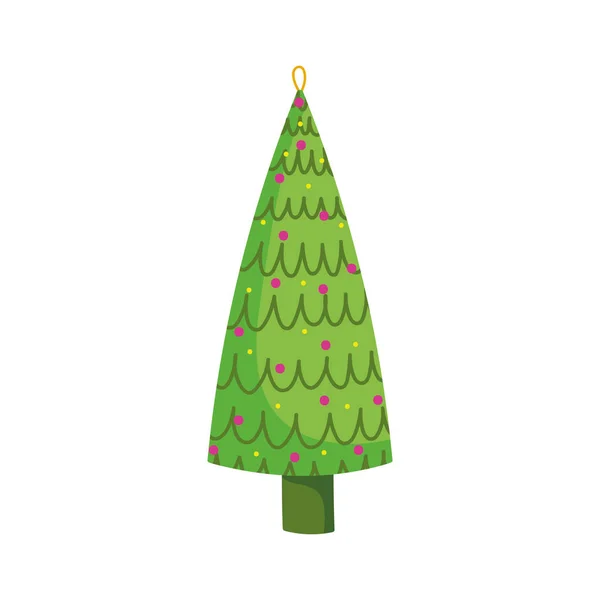 Joyeux Noël arbre décoratif de célébration de Noël avec des boules — Image vectorielle