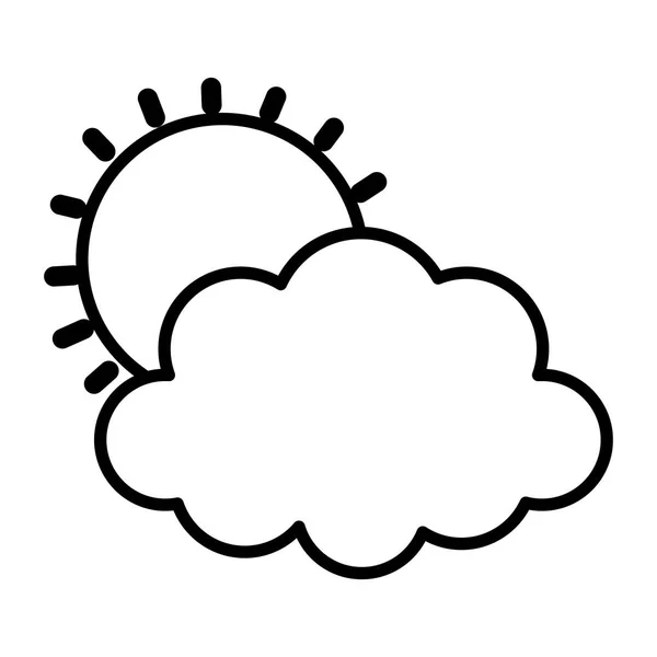 Weather summer sun cloud icon thick line — 스톡 벡터