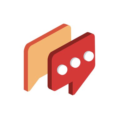 speech bubble message correspondence postal mail isometric