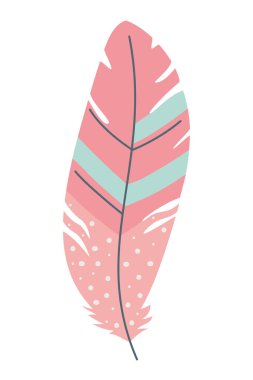 İzole boho tüy tasarımı vektör çizimi