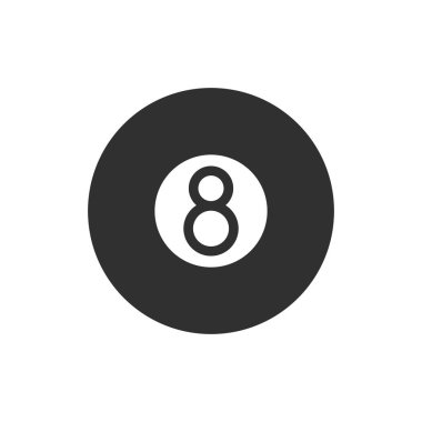 Isolated ball of pool flat vector design