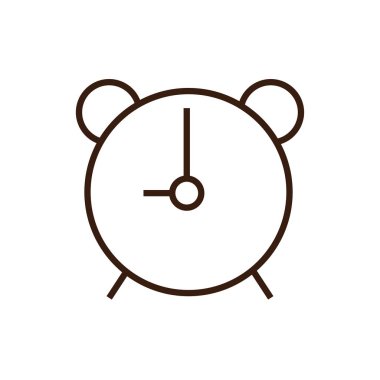 İzole edilmiş saat simgesi çizgisi ve vektör tasarımını doldur